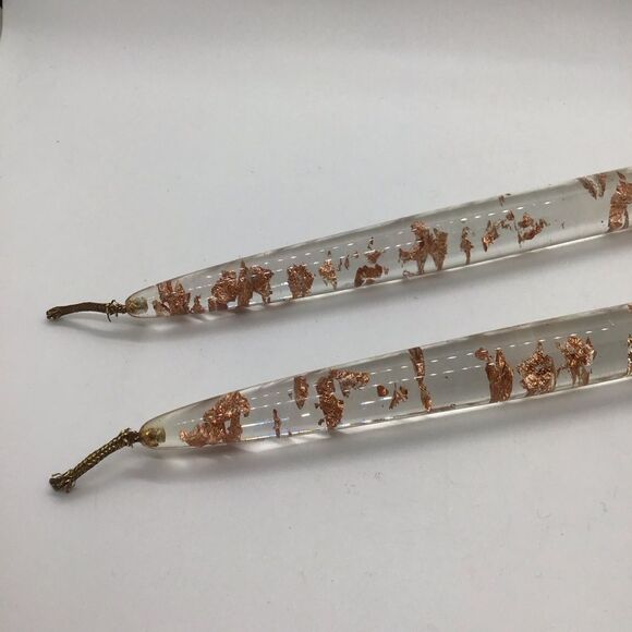 Pair of Sunbell Copper Flake Lucite Candles - Picture 4 of 6